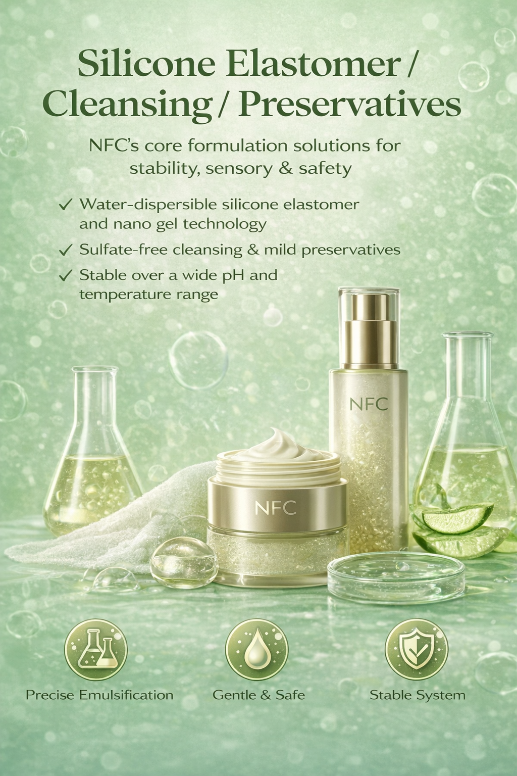 Silicone Elastomer/ Cleansing / Preservatives